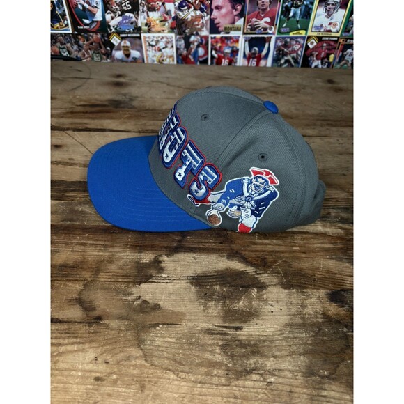 New England Patriots Snapback Hat Mitchell & Ness NFL Vintage Throwback Gray - Picture 2 of 7